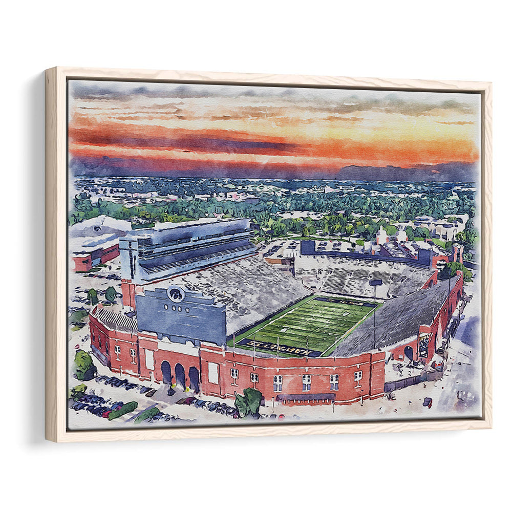 Iowa Hawkeyes, Kinnick Painting Stadium Watercolor, Sport Gift Art, Framed Canvas Print Wall Art