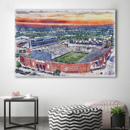Iowa Hawkeyes, Kinnick Painting Stadium Watercolor, Sport Art, Gifts for him, Canvas Print Wall Art