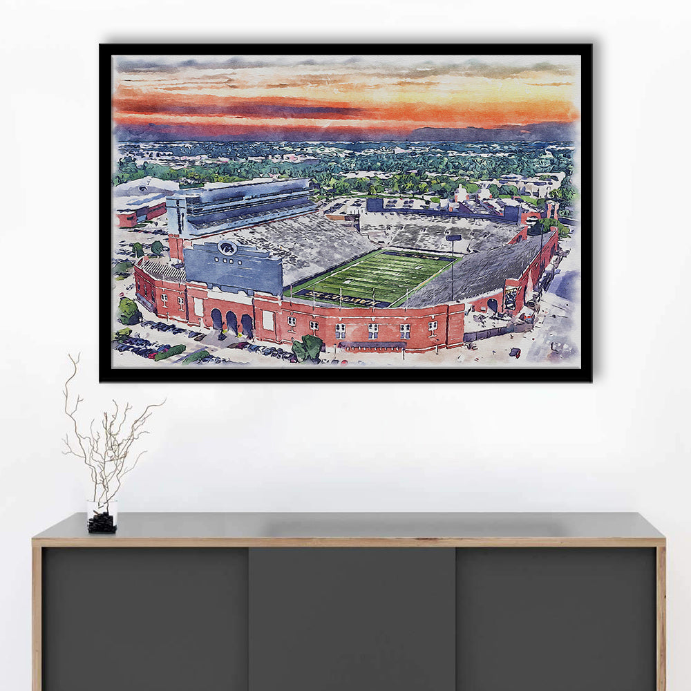 Iowa Hawkeyes, Kinnick Painting Stadium Watercolor, Sport Gift Art, Framed Art Print Wall Decor