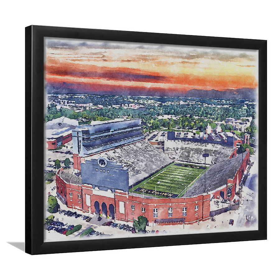 Iowa Hawkeyes, Kinnick Painting Stadium Watercolor, Sport Gift Art, Framed Art Print Wall Decor