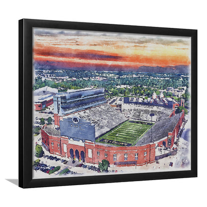 Iowa Hawkeyes, Kinnick Painting Stadium Watercolor, Sport Gift Art, Framed Art Print Wall Decor