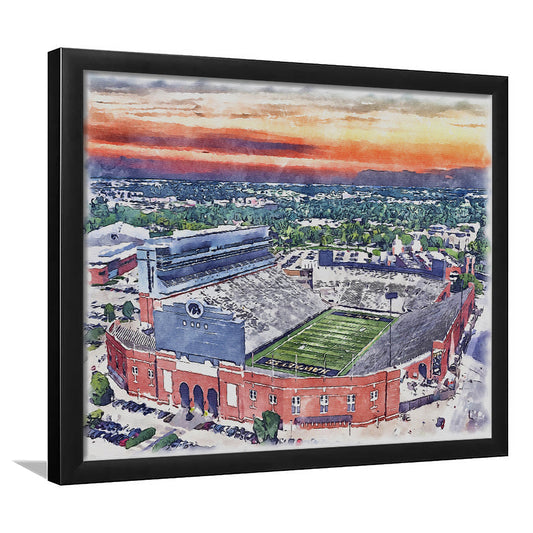 Iowa Hawkeyes, Kinnick Painting Stadium Watercolor, Sport Gift Art, Framed Art Print Wall Decor