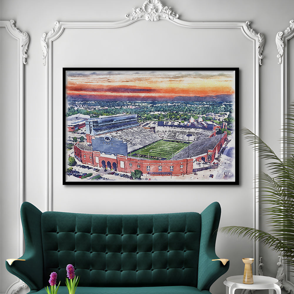 Iowa Hawkeyes, Kinnick Painting Stadium Watercolor, Sport Gift Art, Framed Art Print Wall Decor