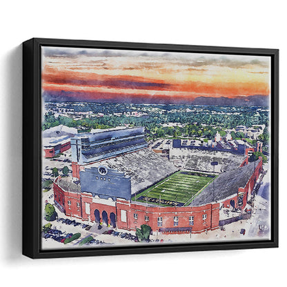 Iowa Hawkeyes, Kinnick Painting Stadium Watercolor, Sport Gift Art, Framed Canvas Print Wall Art