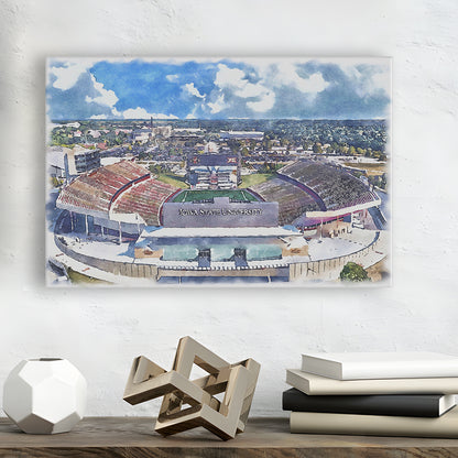 Iowa State Cyclones, Jack Trice Painting Stadium Watercolor, Sport Art, Gifts for him, Canvas Print Wall Art