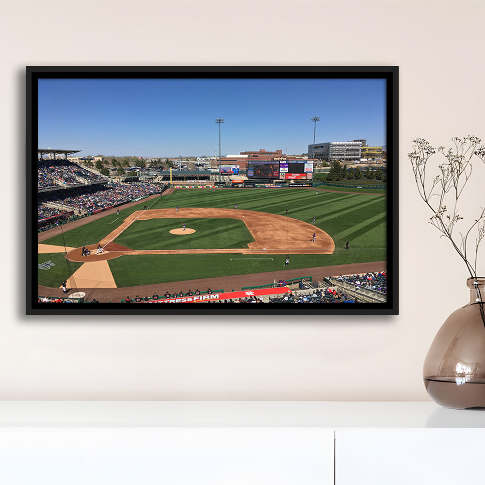 Isotopes Park, Stadium Canvas, Sport Art, Framed Canvas Print Wall Art, Floating Frame