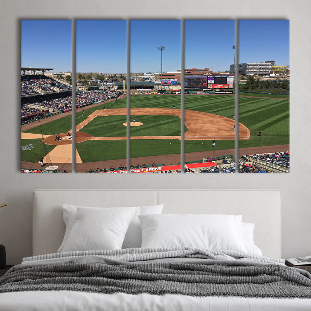 Isotopes Park, Stadium Canvas, Sport Art, 5 Panel B, Extra Large Canvas, Canvas Print Wall Art