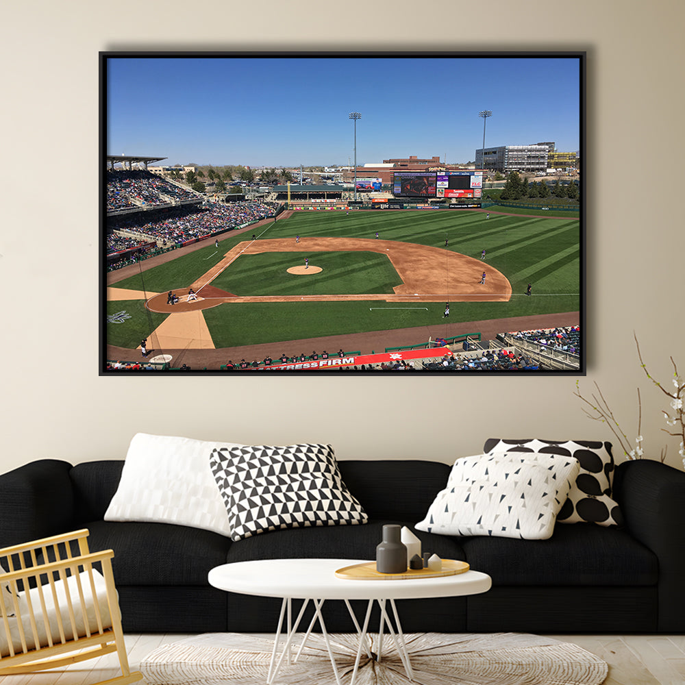 Isotopes Park, Stadium Canvas, Sport Art, Framed Canvas Print Wall Art, Floating Frame