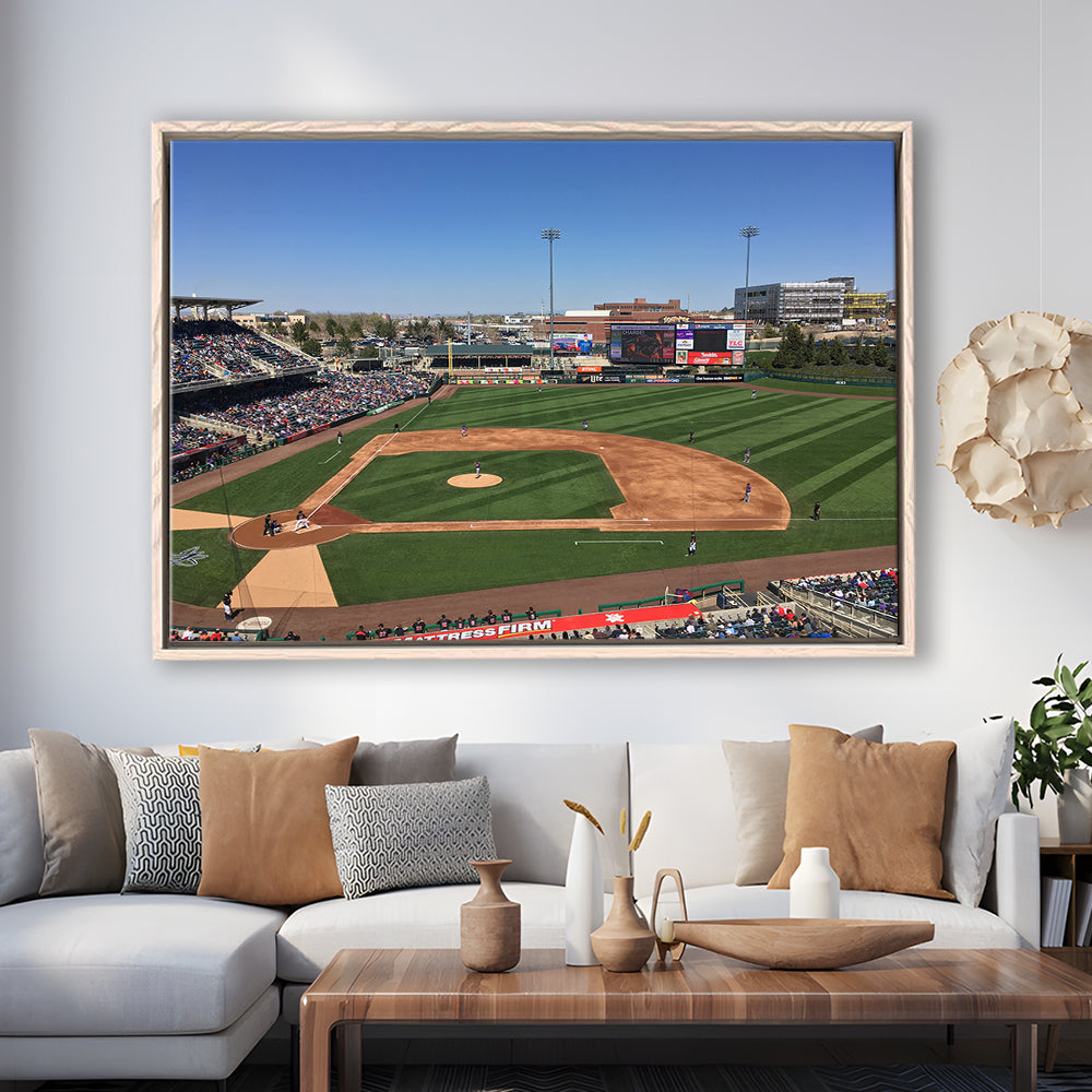 Isotopes Park, Stadium Canvas, Sport Art, Framed Canvas Print Wall Art, Floating Frame