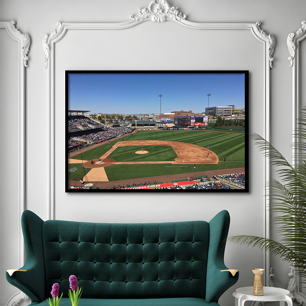 Isotopes Park, Stadium Canvas, Sport Art, Gift for him, Framed Art Print Wall Decor, Picture Framed
