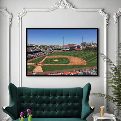 Isotopes Park, Stadium Canvas, Sport Art, Gift for him, Framed Art Print Wall Decor, Picture Framed