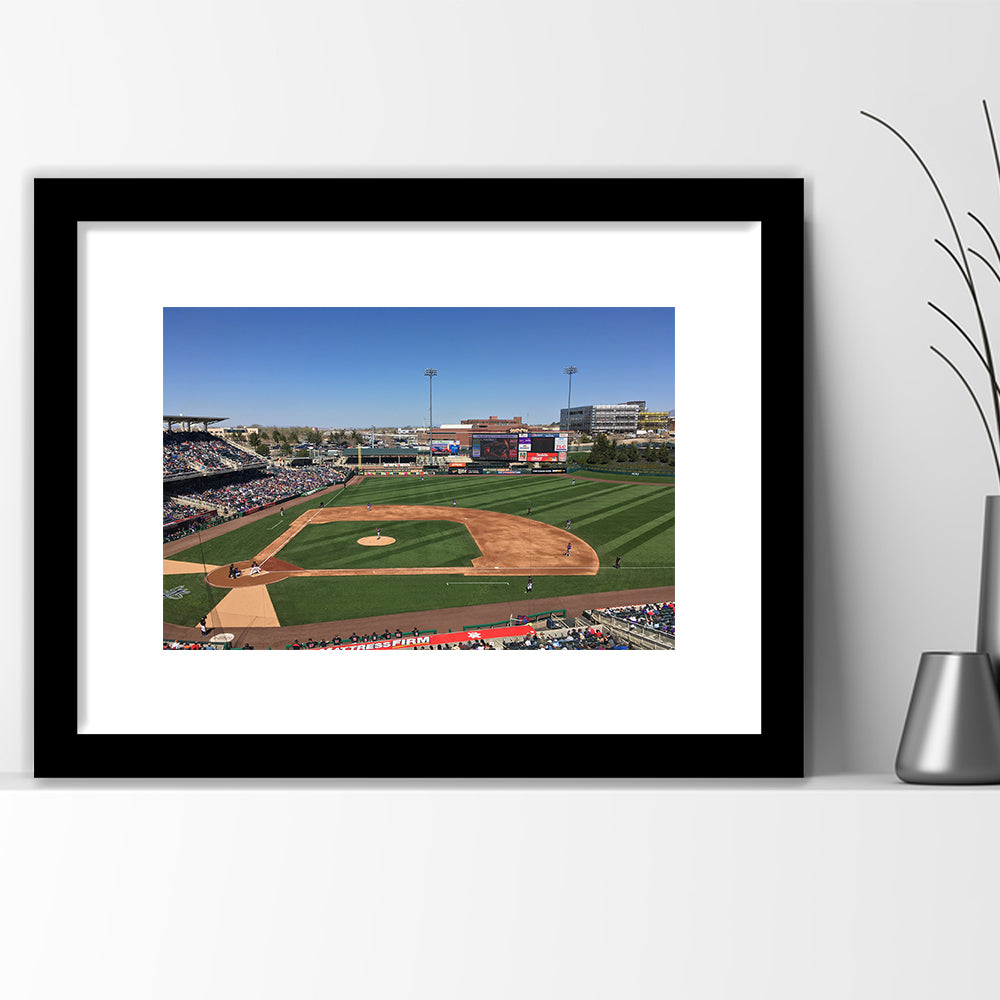 Isotopes Park, Stadium Canvas, Sport Art, Gift for him, White Border Framed Art Print Wall Decor