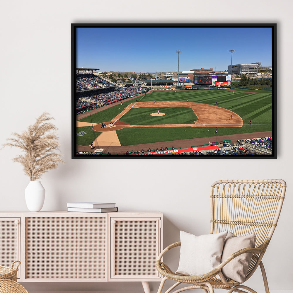 Isotopes Park, Stadium Canvas, Sport Art, Framed Canvas Print Wall Art, Floating Frame