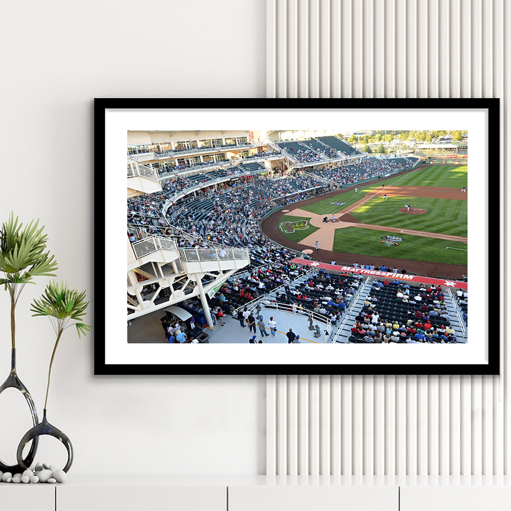Isotopes Park in Mexico, Stadium Canvas, Sport Art, Gift for him, White Border Framed Art Print Wall Decor