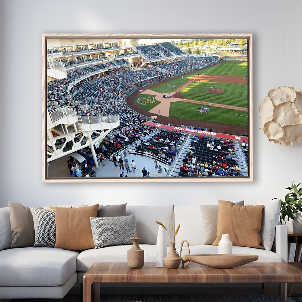 Isotopes Park in Mexico, Stadium Canvas, Sport Art, Framed Canvas Print Wall Art, Floating Frame
