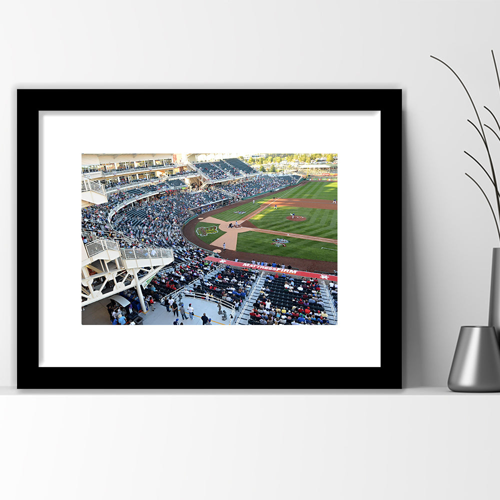 Isotopes Park in Mexico, Stadium Canvas, Sport Art, Gift for him, White Border Framed Art Print Wall Decor