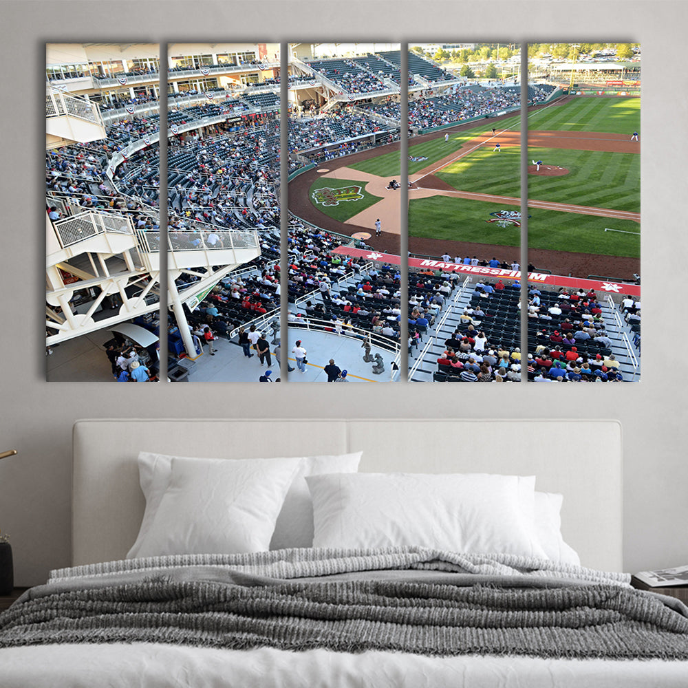 Isotopes Park in Mexico, Stadium Canvas, Sport Art, 5 Panel B, Extra Large Canvas, Canvas Print Wall Art