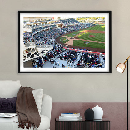 Isotopes Park in Mexico, Stadium Canvas, Sport Art, Gift for him, White Border Framed Art Print Wall Decor