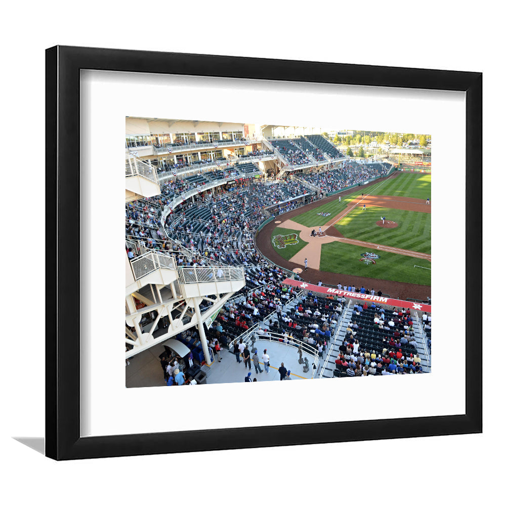 Isotopes Park in Mexico, Stadium Canvas, Sport Art, Gift for him, White Border Framed Art Print Wall Decor