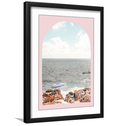 Italian Beach Print, Beach Photography, Capri Print, Italian Beach, Framed Art Prints White Border Wall Decor