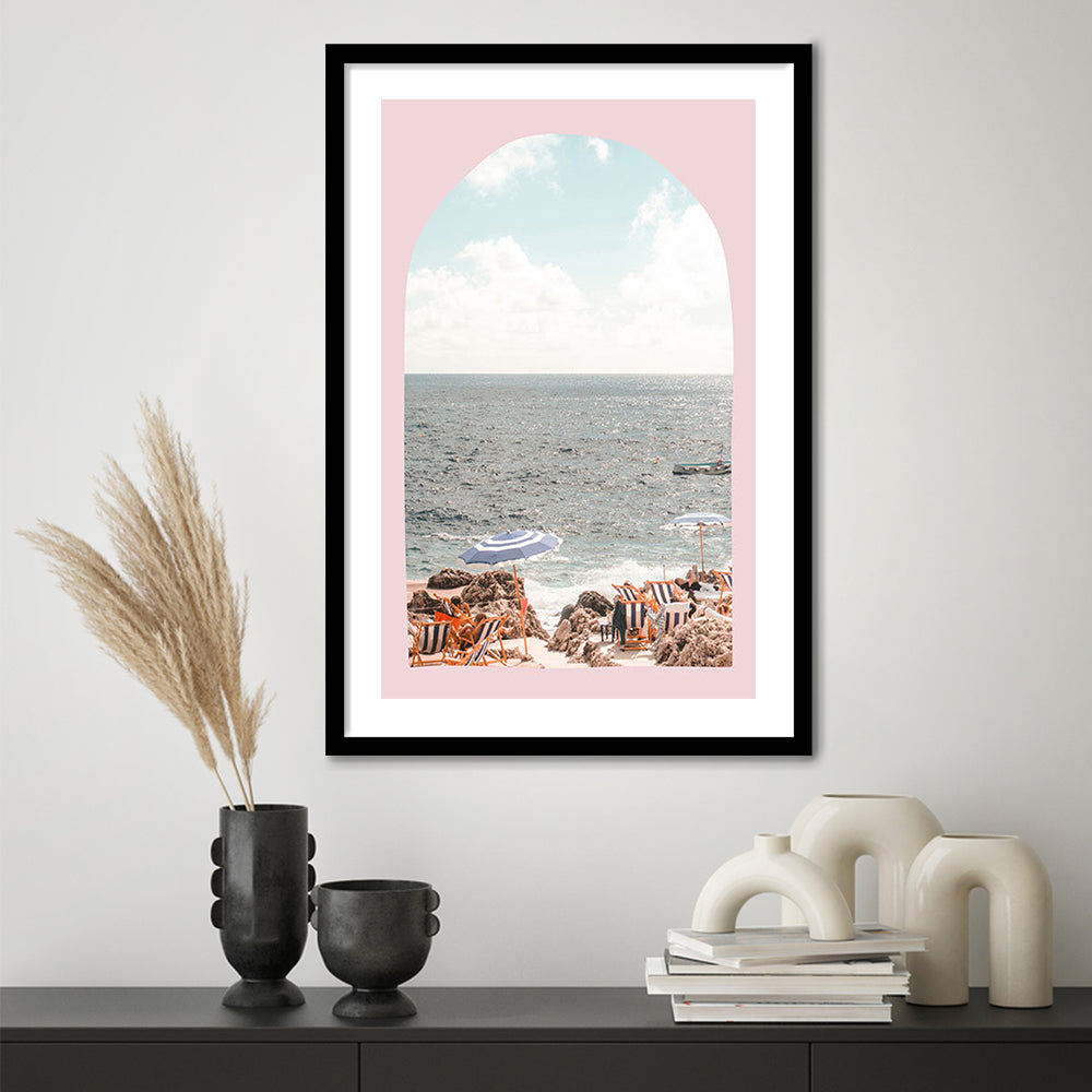 Italian Beach Print, Beach Photography, Capri Print, Italian Beach, Framed Art Prints White Border Wall Decor