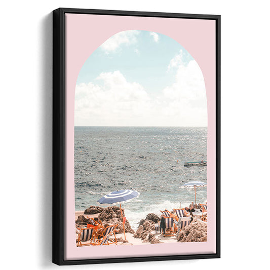 Italian Beach Print, Beach Photography, Capri Print, Italian Beach, Framed Canvas Prints Wall Art