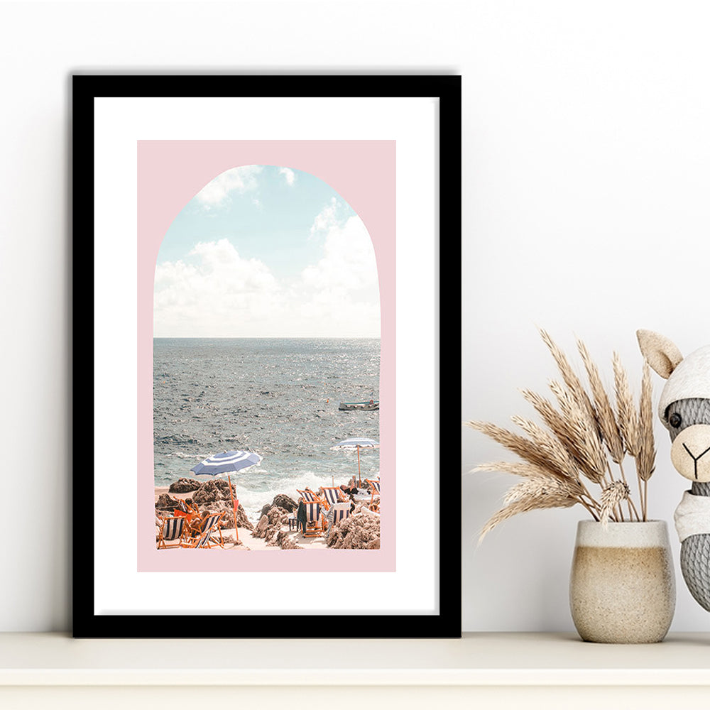 Italian Beach Print, Beach Photography, Capri Print, Italian Beach, Framed Art Prints White Border Wall Decor