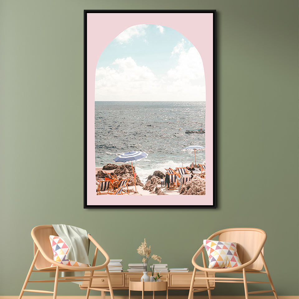 Italian Beach Print, Beach Photography, Capri Print, Italian Beach, Framed Canvas Prints Wall Art
