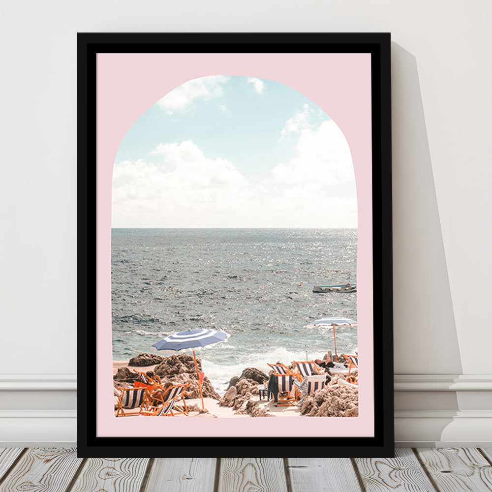 Italian Beach Print, Beach Photography, Capri Print, Italian Beach, Framed Canvas Prints Wall Art
