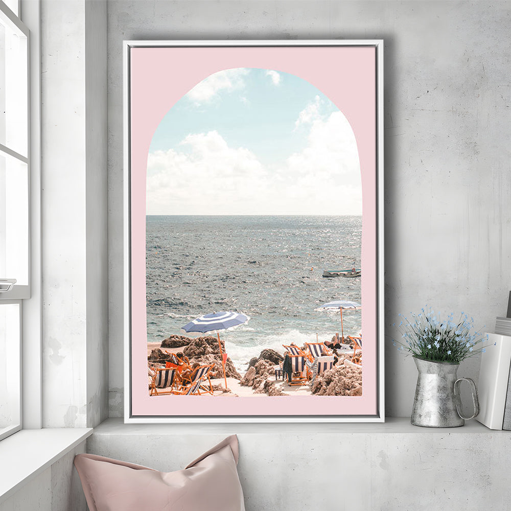 Italian Beach Print, Beach Photography, Capri Print, Italian Beach, Framed Canvas Prints Wall Art