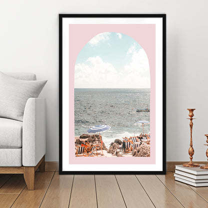 Italian Beach Print, Beach Photography, Capri Print, Italian Beach, Framed Art Prints White Border Wall Decor