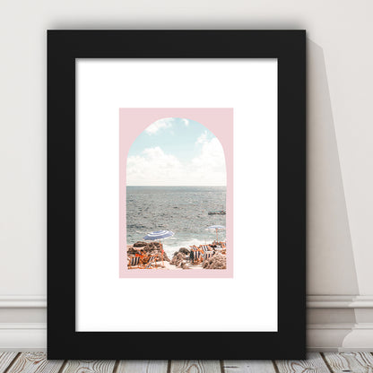 Italian Beach Print, Beach Photography, Capri Print, Italian Beach, Framed Art Prints White Border Wall Decor
