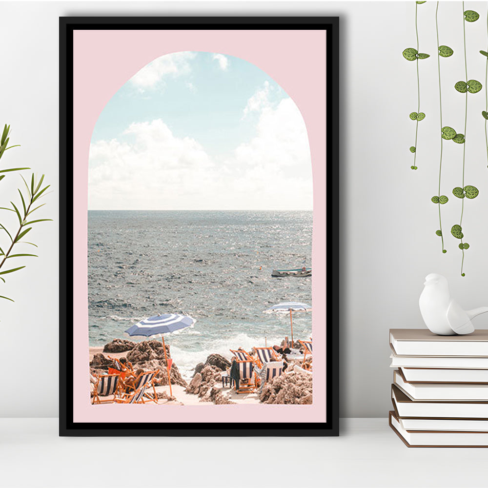 Italian Beach Print, Beach Photography, Capri Print, Italian Beach, Framed Canvas Prints Wall Art