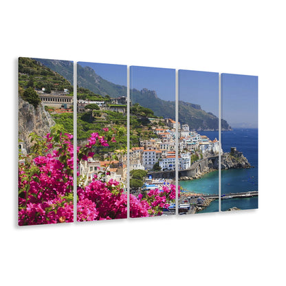 Italy Campania Amalfi Coast Amalfi Amalfi overview from Grand Hotel, 5 Piece B Extra Large Cavas Print Wall Art Decor