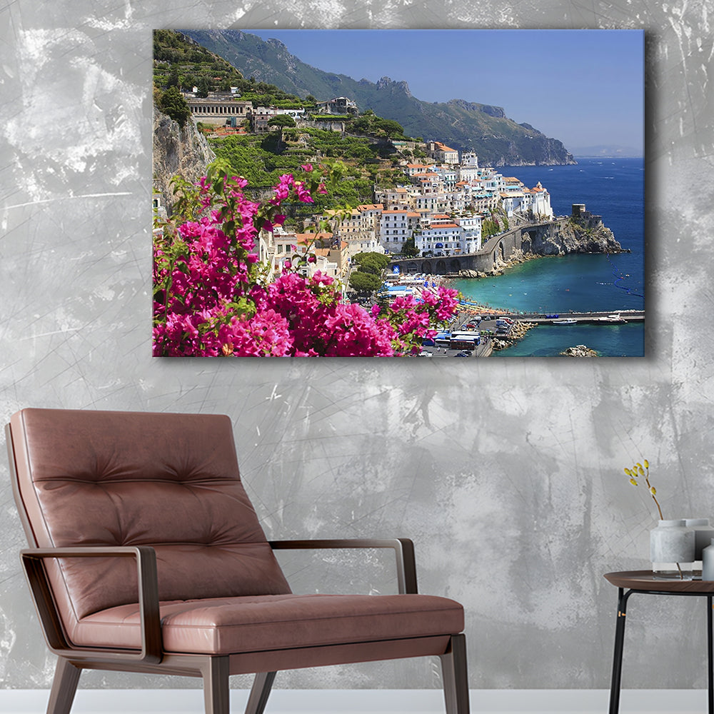 Italy Campania Amalfi Coast Amalfi Amalfi overview from Grand Hotel, Cavas Print Wall Art Hom Decor