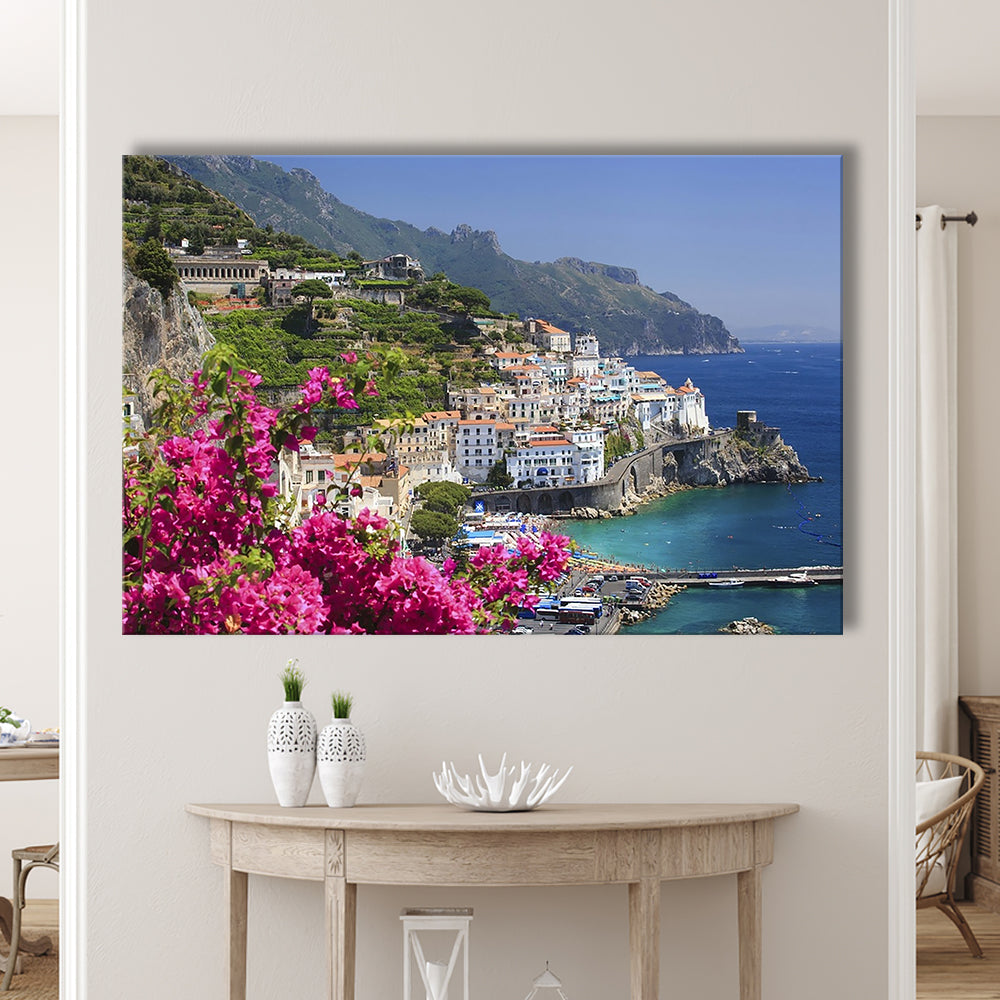 Italy Campania Amalfi Coast Amalfi Amalfi overview from Grand Hotel, Cavas Print Wall Art Hom Decor