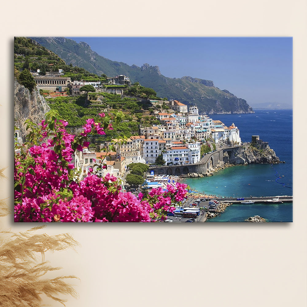 Italy Campania Amalfi Coast Amalfi Amalfi overview from Grand Hotel, Cavas Print Wall Art Hom Decor