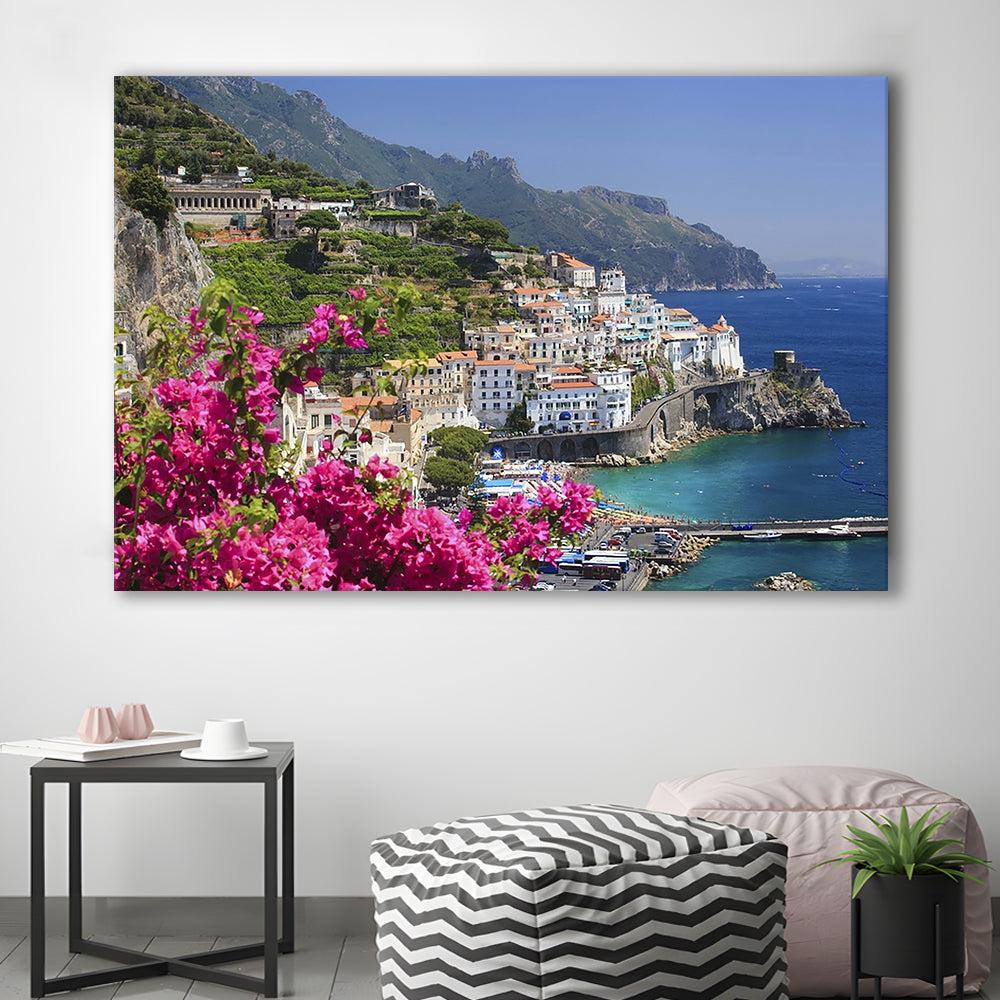 Italy Campania Amalfi Coast Amalfi Amalfi overview from Grand Hotel, Cavas Print Wall Art Hom Decor