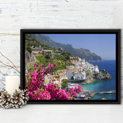 Italy Campania Amalfi Coast Amalfi Amalfi Overview From Grand Hotel, Framed Cavas Print, Floating Frame