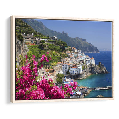Italy Campania Amalfi Coast Amalfi Amalfi Overview From Grand Hotel, Framed Cavas Print, Floating Frame