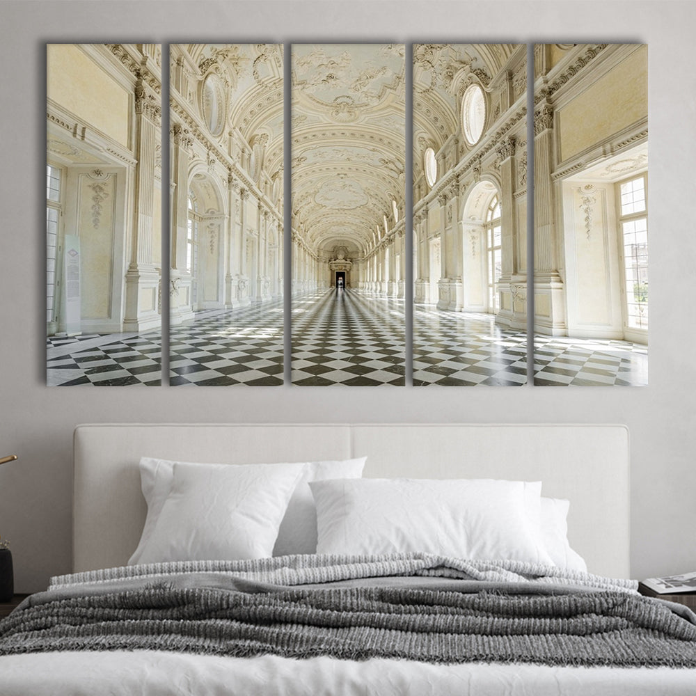 Italy Piedmont. the Galleria Grande of the Venaria reale Large Canvas, 5 Piece B Extra Large Cavas Print Wall Art Decor