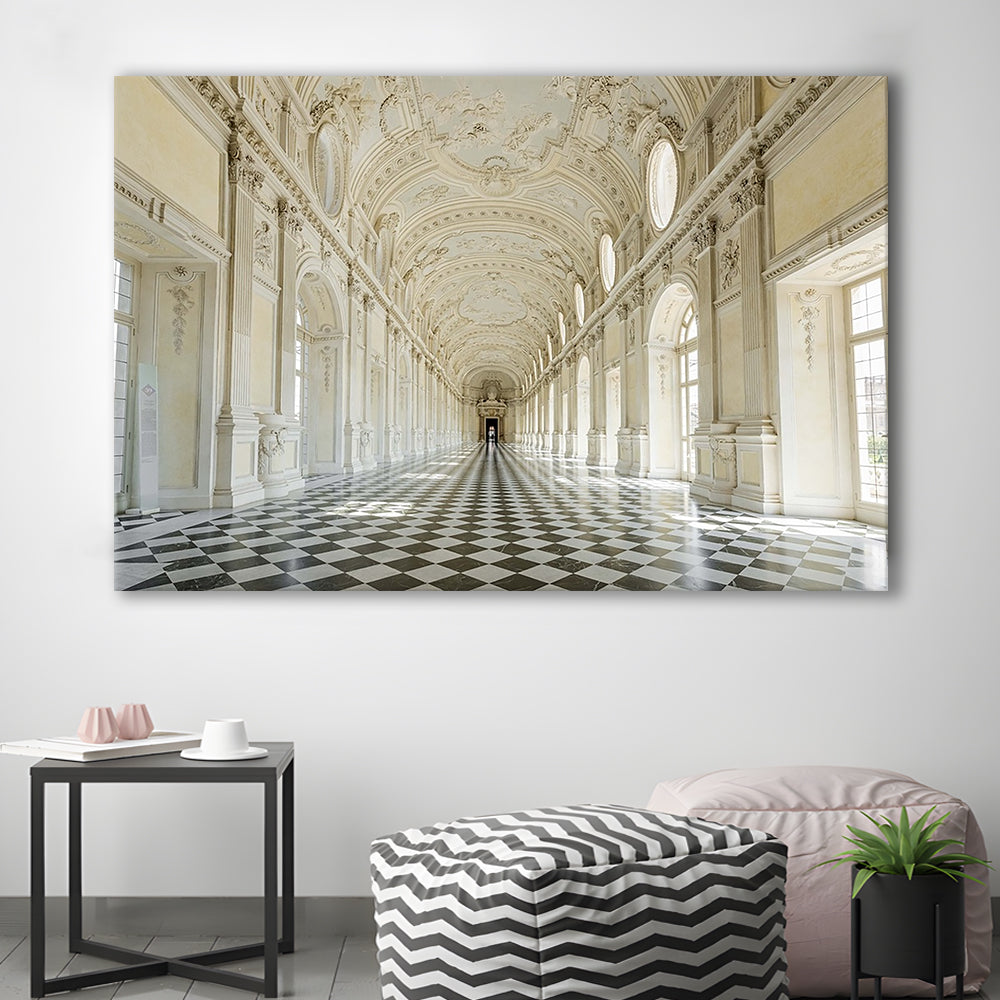 Italy Piedmont. the Galleria Grande of the Venaria reale Large Stretched Canvas, Cavas Print Wall Art Hom Decor