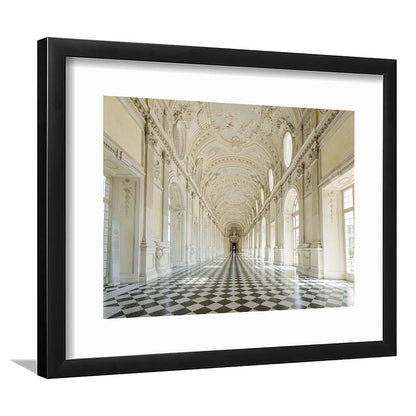 Italy Piedmont. The Galleria Grande Of The Venaria Reale Large Stretched, Framed Art Print White Border