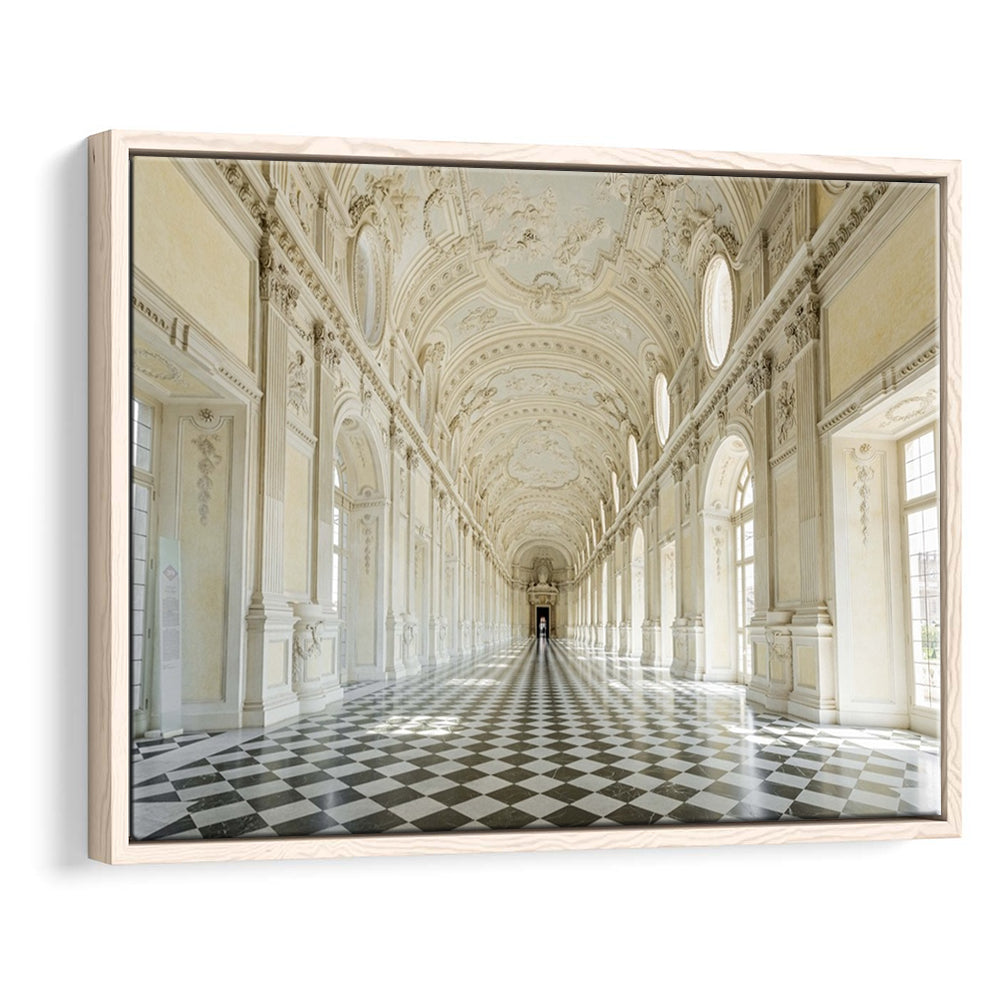 Italy Piedmont. The Galleria Grande Of The Venaria Reale Large Stretched Canvas, Framed Cavas Print, Floating Frame