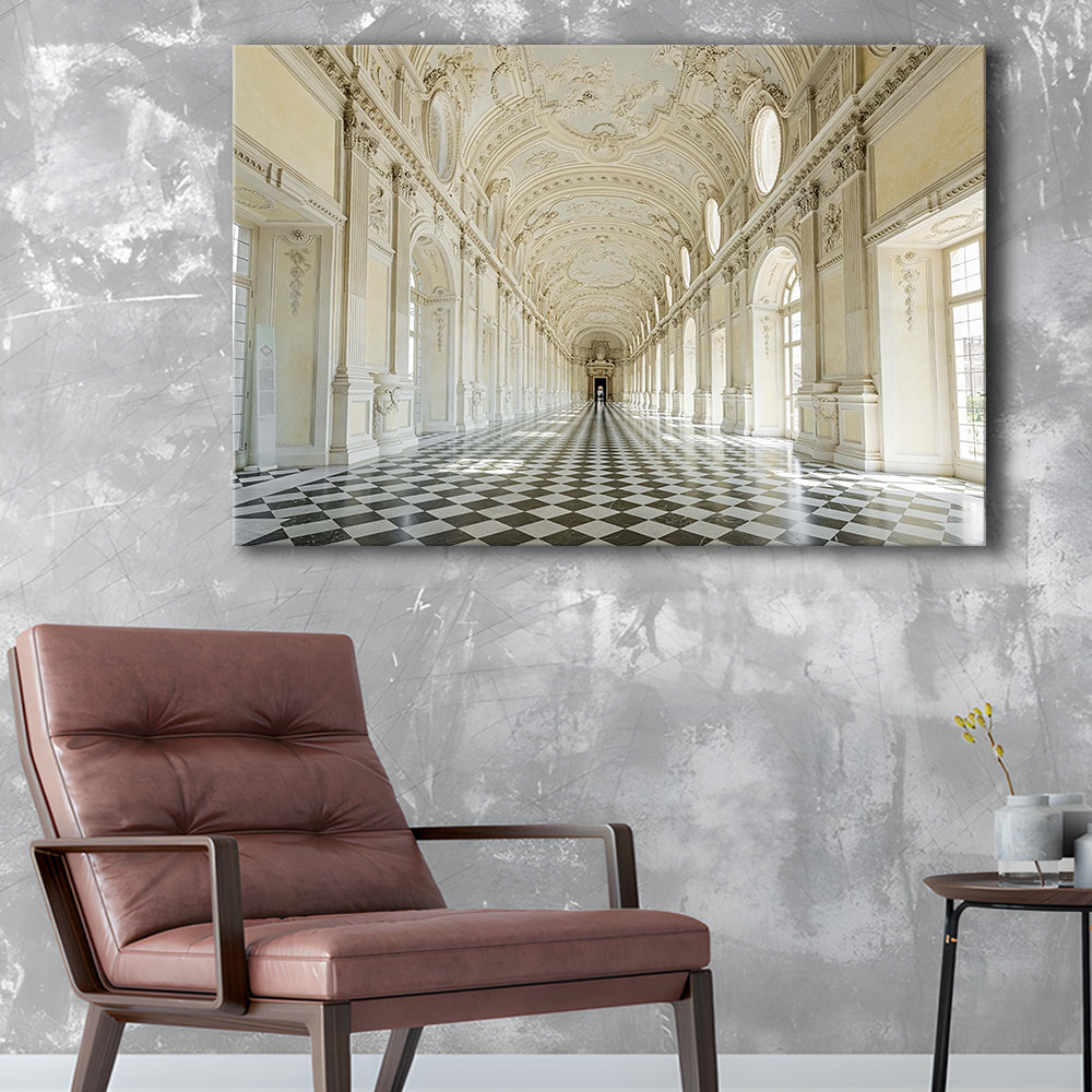 Italy Piedmont. the Galleria Grande of the Venaria reale Large Stretched Canvas, Cavas Print Wall Art Hom Decor