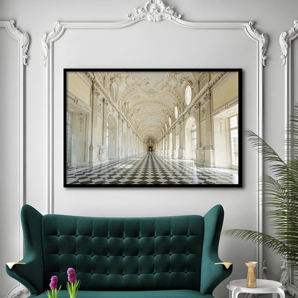 Italy Piedmont. The Galleria Grande Of The Venaria Reale LargeArt Prints, Framed Art Print, Picture Framed