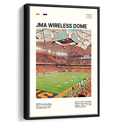 JMA Wireless Dome Print, Syracuse Orange Stadium Canvas Art, Man Cave Gift, Floating Framed Canvas Print Wall Art
