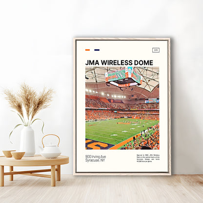 JMA Wireless Dome Print, Syracuse Orange Stadium Canvas Art, Man Cave Gift, Floating Framed Canvas Print Wall Art
