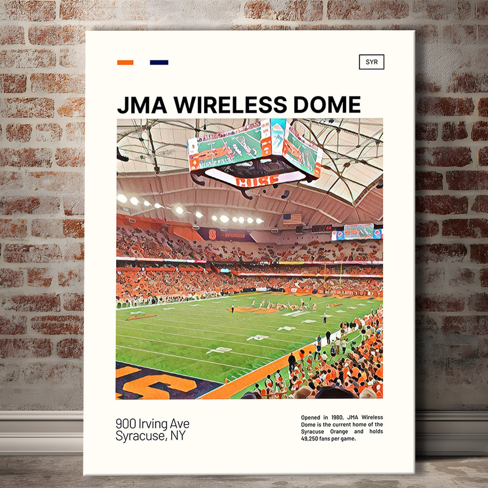 JMA Wireless Dome Print, Syracuse Orange Stadium Canvas Art, Fan Gifts, Sport Art, Canvas Print Wall Art