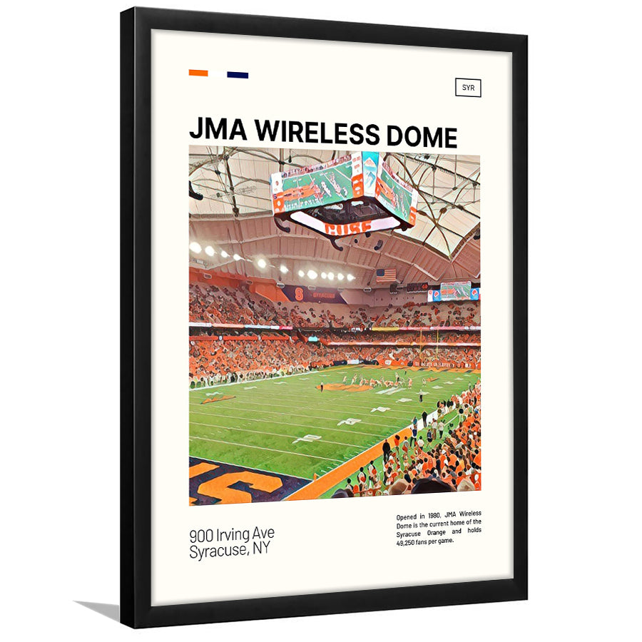 JMA Wireless Dome Print, Syracuse Orange Stadium Art, Gifts for him, Sport Art, Framed Art Print Wall Decor